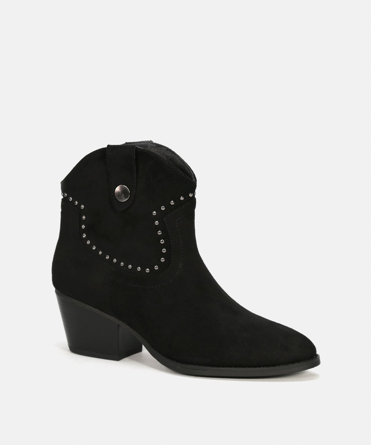 Botines cowboy tacón tachas image number null